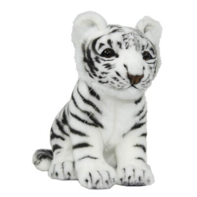 White Amur Tiger Cub Realistic Soft To Touch And Cuddle Perfect Gift (26cm L)