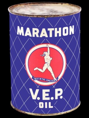 Marathon V.E.P. Motor Oil DIECUT NEW 18'' Tall Sign USA STEEL 3 lbs.