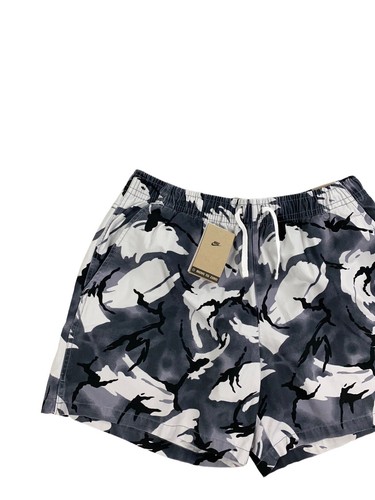 NEW Nike Club Woven Flow Mens Shorts Camo Cool Grey/White DX0737-065 Standard - Picture 3 of 9