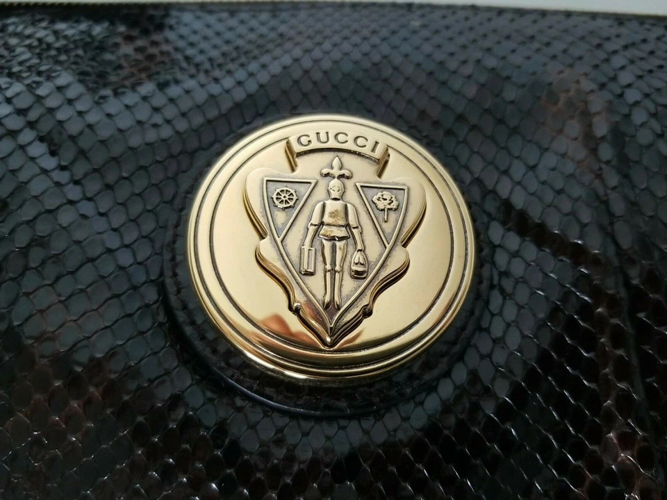 GUCCI Cuero Pitón HYSTERIA Grande Bolso sin asas Marrón con Bolsa para el polvo JT01 NUEVO SIN ETIQUETAS Foto 3 de 4