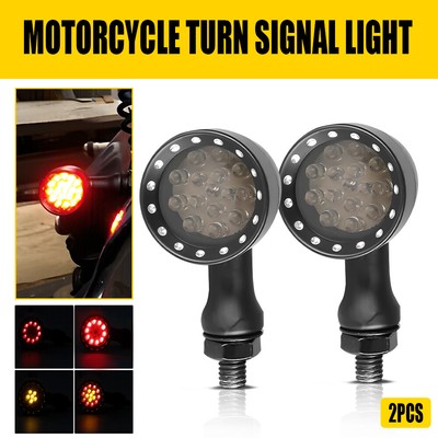 Motorcycle LED Turn Signals Lights Fit For 12V  Motorcycles Motorbikes Black EH