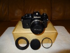 Nikon EM Black 35mm SLR Film Camera w/ Nikon Lens Seriers E 50mm 1:1.8 Lens