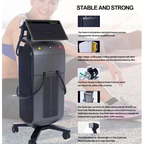 2IN1 Ice Titanium 755nm 808nm 1064nm Diode Laser Full Body Hair Removal Machine
