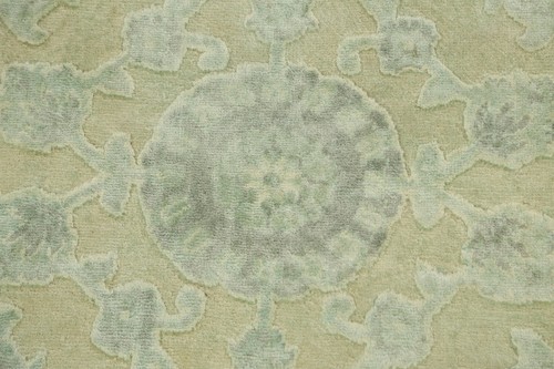 Vegetable Dye Floral Carved Green Peshawar-Chobi Handmade Oriental Area Rug 8x10 - Picture 4 of 12