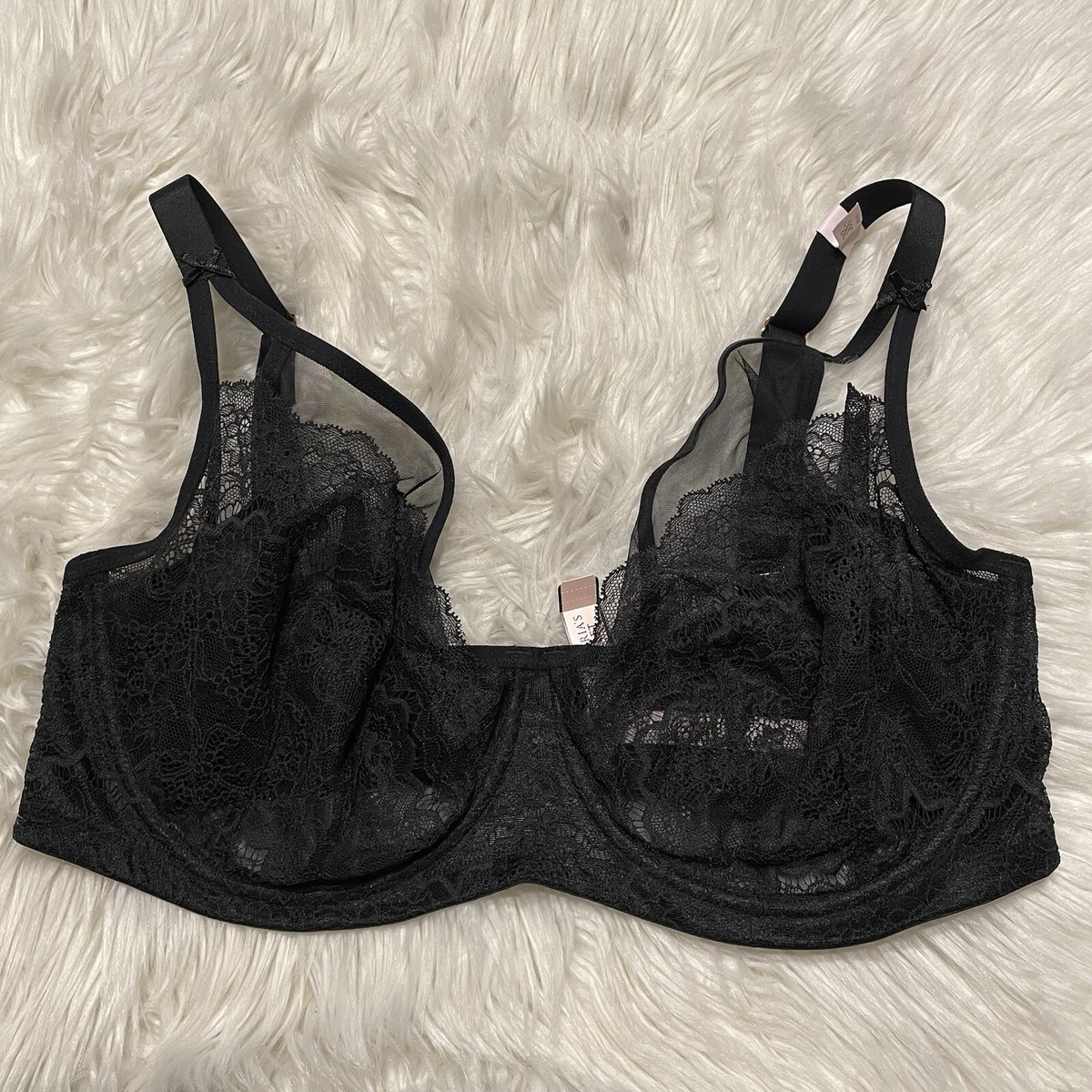 Victorias Secret 38G Bra Black Lace Dream Angels Balconet
