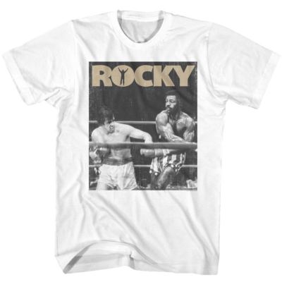 Rocky Balboa T-Shirt New Rocky One Movie Apollo Creed in White Cotton SM - 5XL