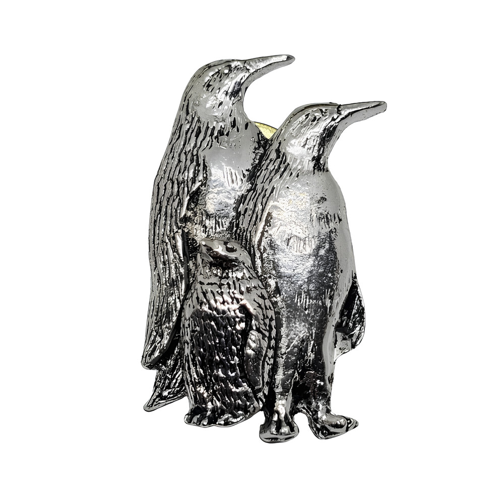 Penguin Pewter Pin Badge Brooch Penguin Family Pin Brooch Tie Lapel By A R Brown