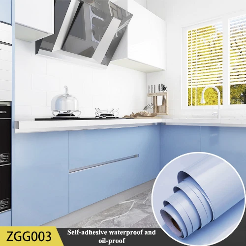 Papel tapiz de color liso PVC autoadhesivo decoración de muebles pegatina papel de contacto Foto 3 de 4