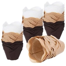 300 Pcs Lotus Tulip Cupcake Liners 3 Colors Baking Cups Paper Muffin Wrapper