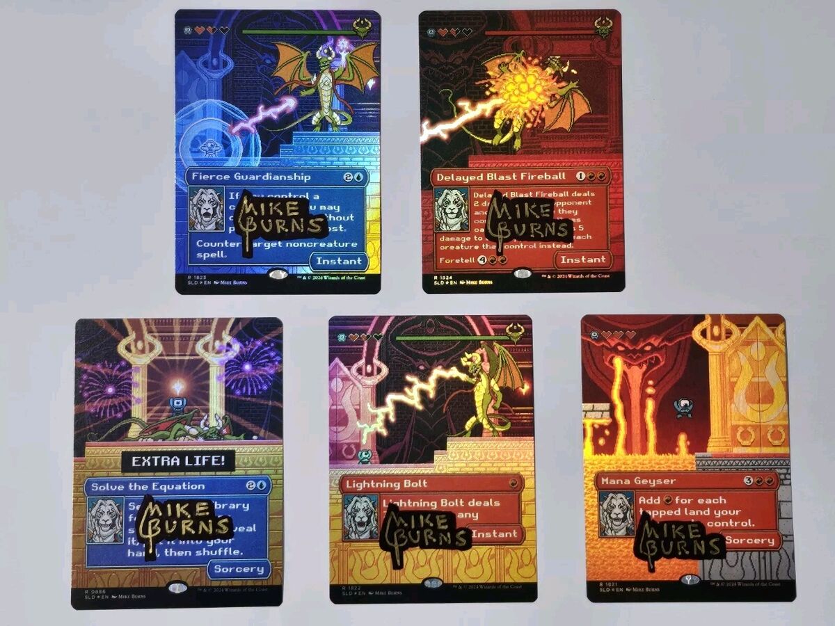 ALL 5 CARDS! Foil EXTRA LIFE 2024 Secret Lair MIKE BURNS ALL 5 CARDS! Foil EXTRA LIFE 2024 Secret Lair MIKE BURNS