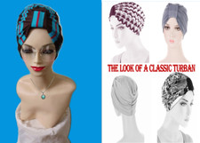 Pretty Mix colors Chemo Turban Hat Hair Loss " Full Head Wrap Brown/Blue/Red