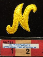 LETTERS  Yellow Script 2" Letter "N" Patch Embroidered Appliqu  Initial 62TT