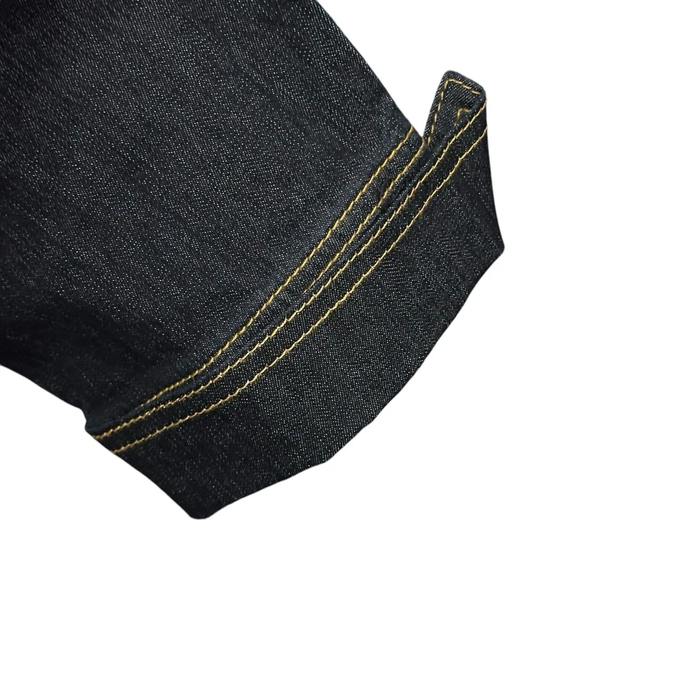 Macacão Demin Vintage Y2k J LO Tamanho Pequeno Bisou Bisou Cintura Baixa Perna Larga - Imagem 3 de 4