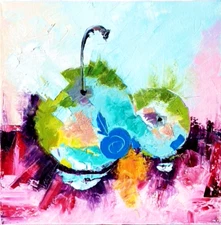 Canvas Oil Painting Fruit ORIGINAL Art Apples Still Life Art Impasto Textured