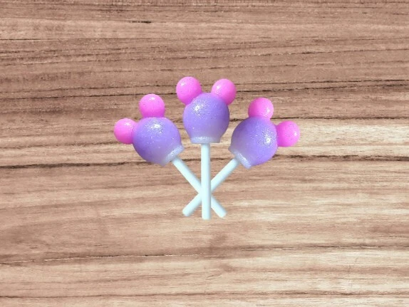 9 Faux Pink & Purple Mouse Lollipop Suckers for DIY, Play, M Mouse Party Decor  - Image 4 of 4