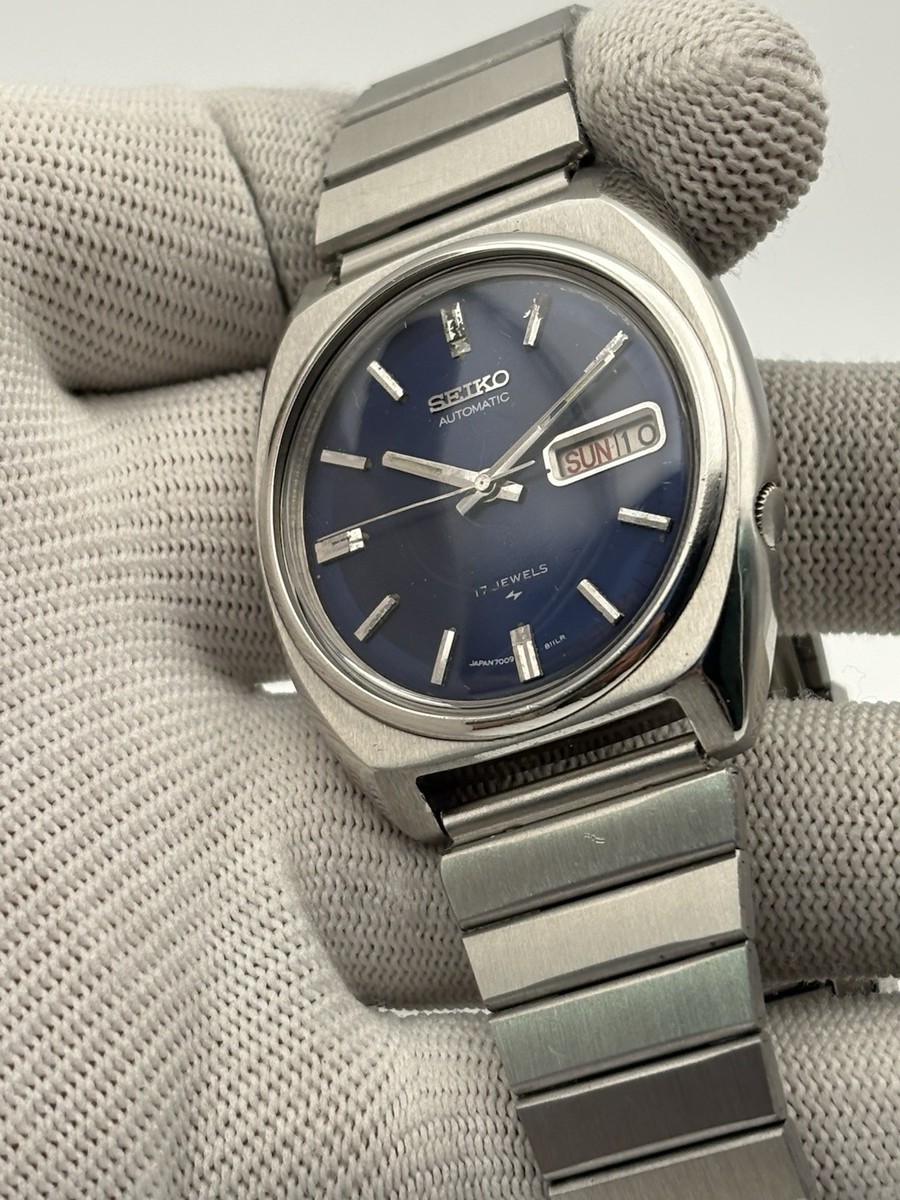 ま*き様 セイコー5 7009 ミッドナイトブルー 自動巻 美品　SEIKO5 Seiko 5 Automatic Men's Watch 7009 | BLUE DIAL | DAY/DATE | eBay