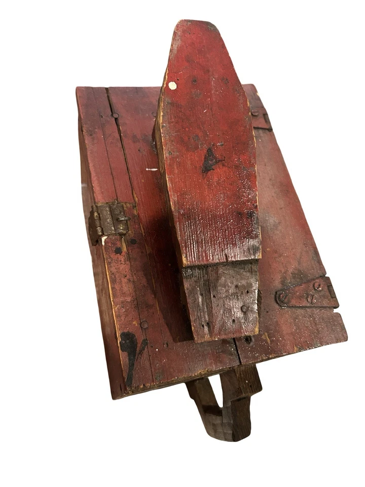 Caja limpiazapatos de madera vintage con asa Foto 3 de 4