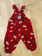 Vintage Rare OshKosh B'gosh Kids Overalls Dogs Red Corduroy Kennel Club Size 18M