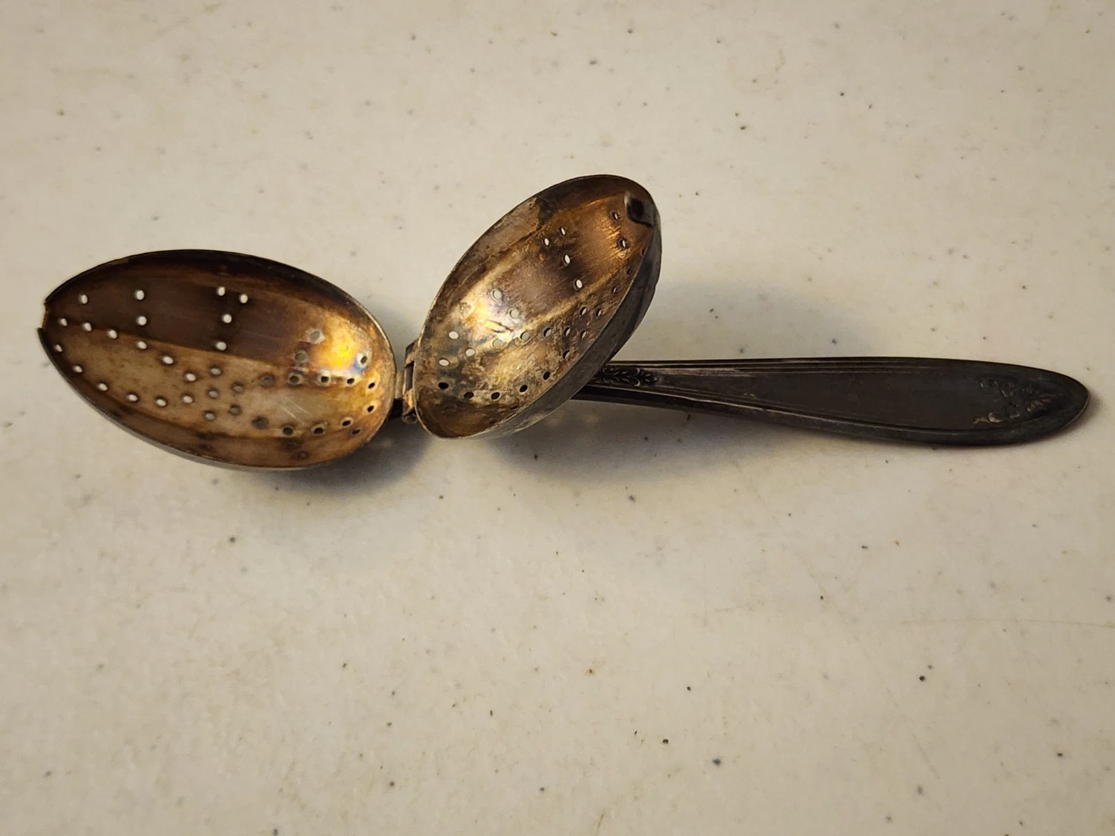 Simeon L & George H Rogers Company Antique Silver Tea Infuser Teaspoon B27