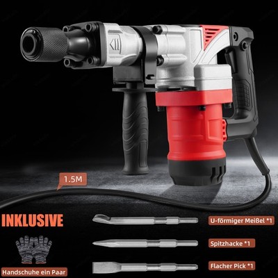 2500W Schlagbohrmaschine Bohrhammer Meißelhammer Stemmhammer SDS-Plus Mit Koffer