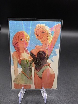 Elsa And Anna Holographic Anime Collectible Trading Card