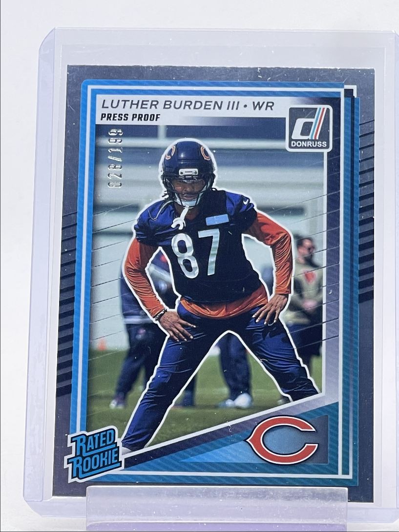 LUTHER BURDEN III 2025 DONRUSS RATED ROOKIE PRESS PROOF SILVER RC /199 Q4860