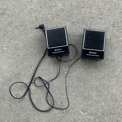 Sony SRS-3 Vintage Portable Mini Stereo Speaker System 3.5 MM Jack -Tested Works