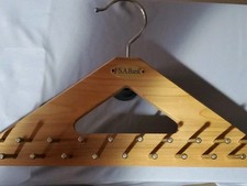 Vintage Woodlore Cedar Brass Tie Belt Hanger Organizer 40 Pegs