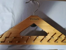 Vintage Woodlore Cedar Brass Tie Belt Hanger Organizer 40 Pegs 