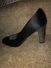 JCrew Women's High Heel, Size 9.5, Black Satin With Glitter Heel — photo 8