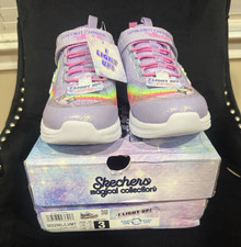 Skechers Unicorn Chaser LED Light-Up Sneakers Unicorn Rainbow Purple Kids 3