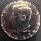 JFK HALF DOLLAR - 1987 P - UNC - VERY LOW MINTAGE - NIFC - FREE US SHIPPING