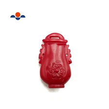 Red Bamboo Coral Hand Carved Flower Vase Pendant Size 20x40mm Sold Per Piece