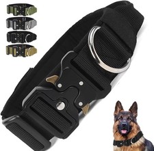 Tactical Heavy Duty Military Dog Collar - 1.8" Wide w/ Metal Buckle Large 