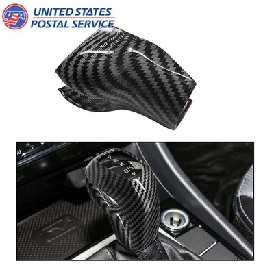 Gear Shift Knob Cover Trim Carbon Black For VW Passat Polo Plus Tcross 2019-2022