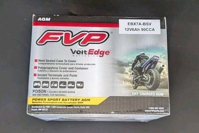 FVP Volt Edge Power Sports Battery Dry Charged AGM EBX7A-BSV - New