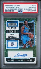 Cason Wallace - 2023 Panini Contenders Rookie Auto Premium Green Shimmer PSA 10