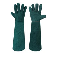 23.6 Inch Heat Resistant Leather Welding Gloves Long Gauntlet Forearm Protection
