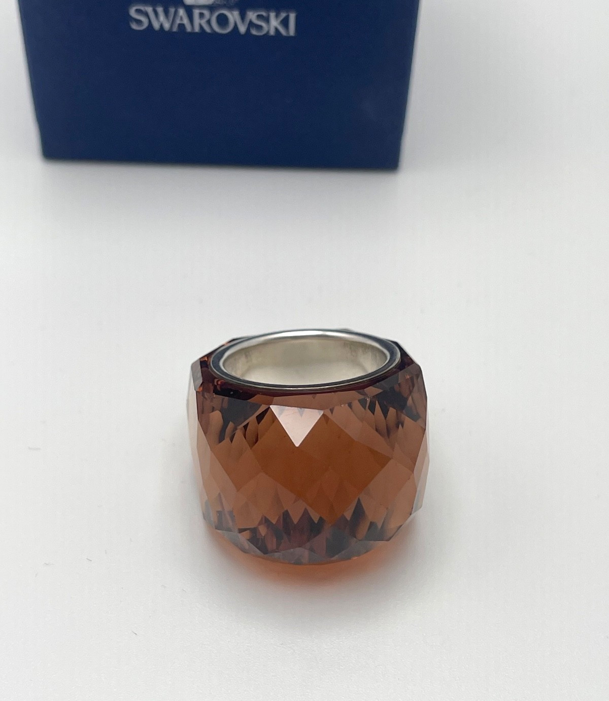 Swarovski Nirvana Brown Faceted Crystal Ring Sign… - image 16