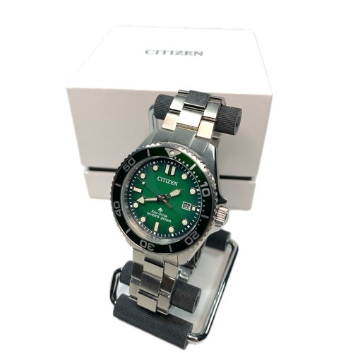 Citizen Promaster Marine Eco-Drive Diver Watch Green Dial BN0269-50W ISO Rated