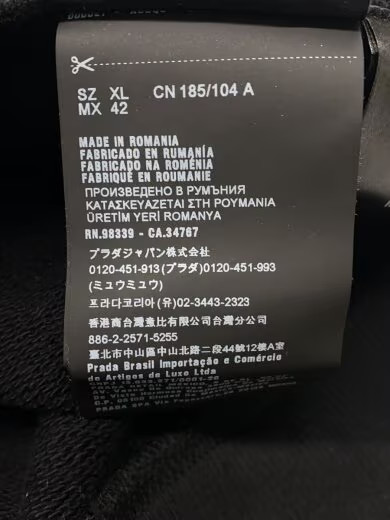 PRADA/Nylon switch full-zip hoodie/M/Cotton/Black/Solid/UJL186 S202 1YYB thumbnail 5