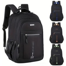 Black Backpack Rucksack Large Mens Womens Bag Travel Work Hiking School Sports
