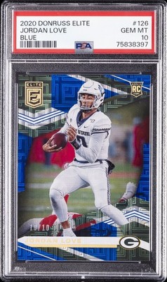2020 PANINI DONRUSS ELITE BLUE #126 JORDAN LOVE 10/10 PSA 10