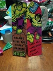 2  Vtg. 1986 Marvel Comics Incredible Hulk Super Hero Bookmarks Dangerous Books