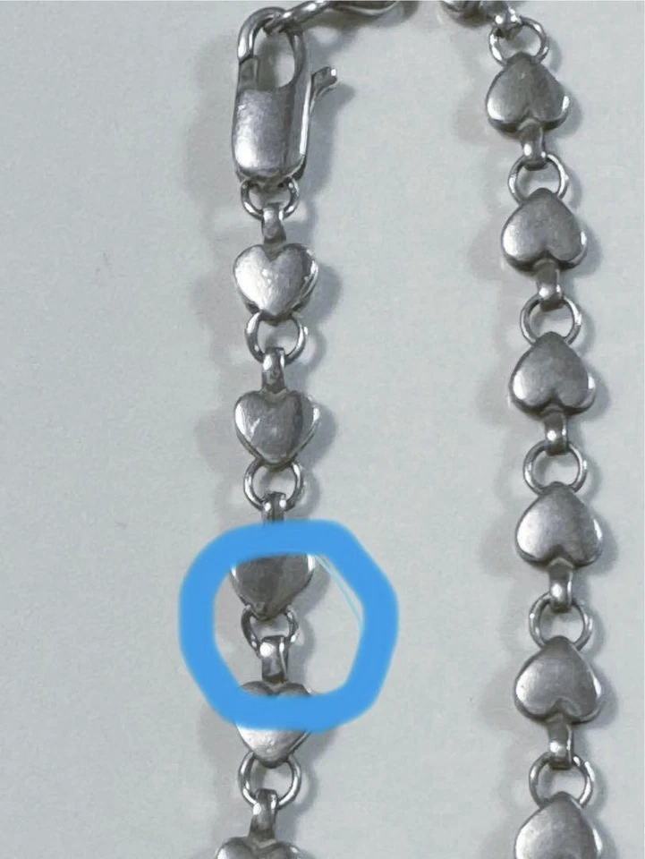 TIFFANY Co Puff Corazón Eslabón Cadena Pulsera Plata Esterlina 925 Brazalete - Imagen 3 de 4
