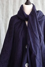 True Vintage Poncho Cape Wollmischung Damen blau Lang Warm Winter Schal Onesize