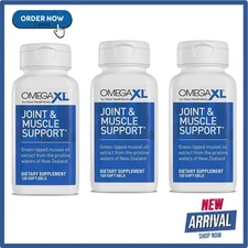3Pack Omega XL 120 Capsules-Green Lipped Mussel Omega-3 Joint Relief Supplement
