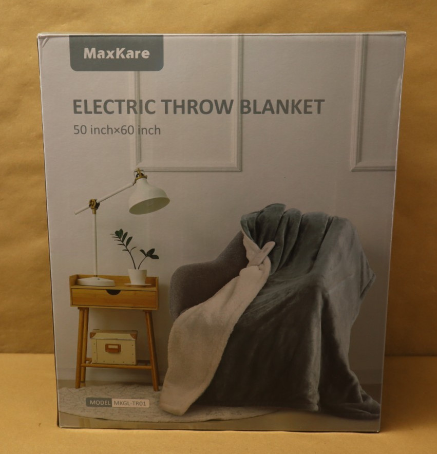 Maxkare Electric Throw Blanket 50" x 60",6 Heat Levels,Auto-Off,Machine Washable
