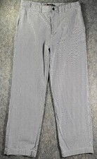 Chaps Men's Striped Seersucker Chino Pants / Size 34x32 / Blue White Summertime