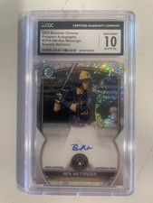 2023 Bowman Chrome Speckle Refractor Ben Metzinger 1st AUTO #d /299 CSG 10
